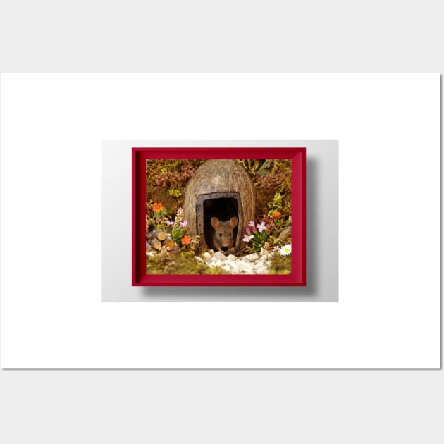 George the mouse in a log pile House Wall Art by Simon-dell